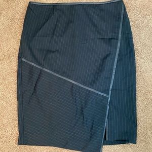 WHBM leather trimmed black pencil skirt size 12